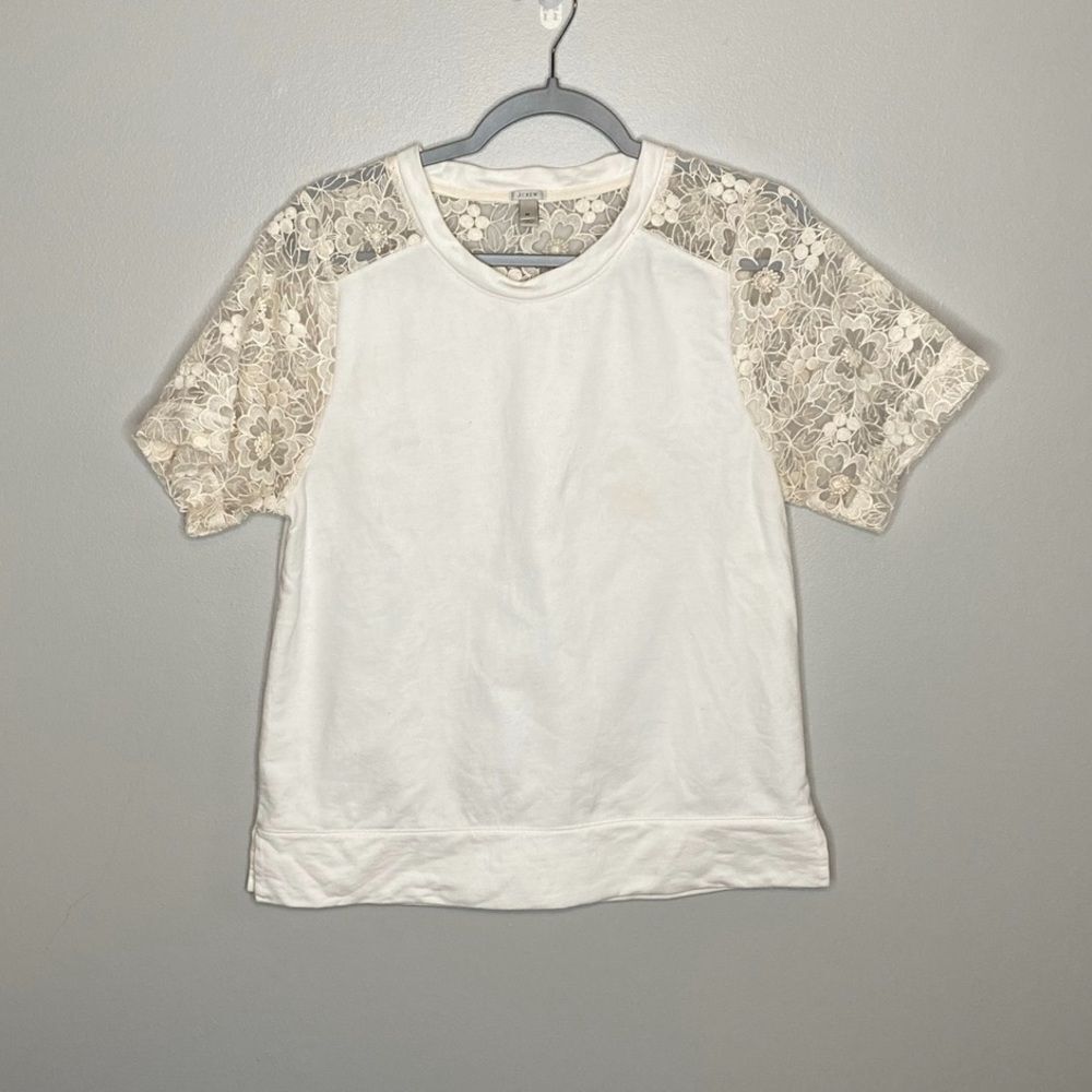 J.Crew 3D Lace Sweatshirt Top